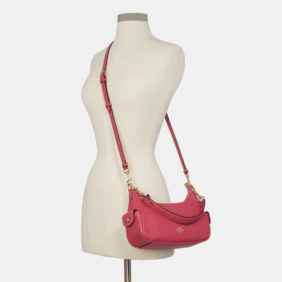 COACH Pennie Shoulder Bag in Bold Pink - Picture 7 of 7